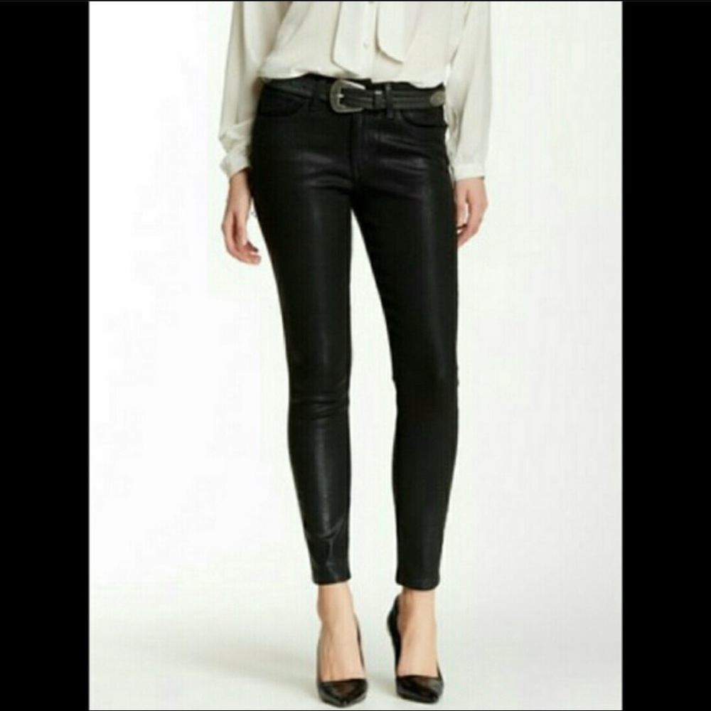 Joe’s black coated skinny jeans